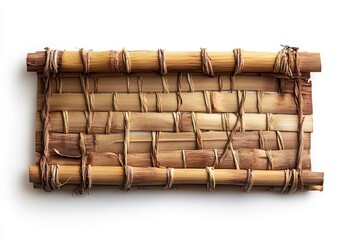 Poster - Natural woven texture featuring bamboo and straw materials, showcasing artisanal craftsmanship in a rustic and organic aesthetic for home decor and design projects.