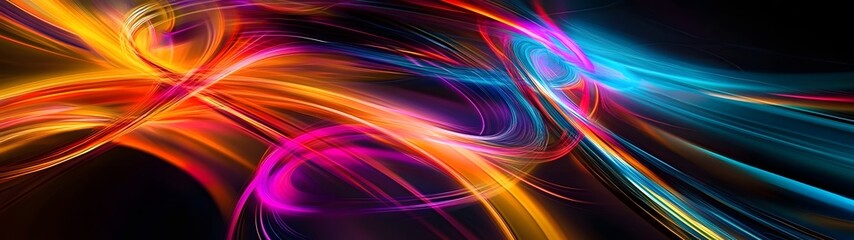 Leinwandbilder - Vibrant abstract motion blur background with colorful swirling neon lights dynamic energy and futuristic digital art style  Ideal for visual media graphic design event or party promotion