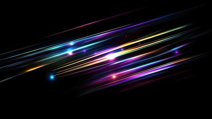 Fototapete - Vibrant Abstract Motion Trails of Glowing Multicolored Lights in Dynamic Digital Composition  Futuristic Energetic and Technologically Inspired Visual Artwork with a Sense of Speed Power