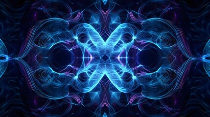 Poster - Visually captivating abstract digital artwork featuring a mesmerizing array of swirling glowing neon like lights and intricate colorful fractal patterns that evoke a sense of cosmic energy