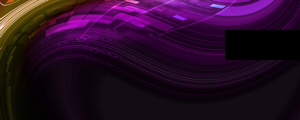 Poster - 2d illustration abstract futuristic electronic circuit technology background