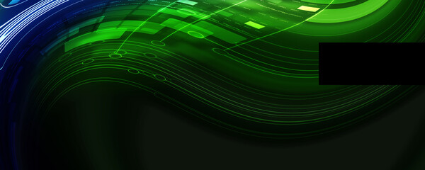 Poster - 2d illustration abstract futuristic electronic circuit technology background