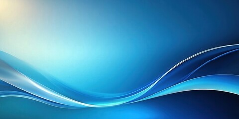 Poster - Soft blue waves with light gradients create a calming and serene digital background.