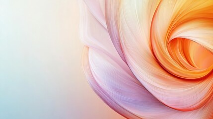 Wall Mural - Abstract Swirling Pastel and Orange Hues