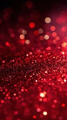 Poster - Sparkling red glitter background with bokeh effect creating a festive and elegant mood for celebrations and holiday designs with a blurred effect