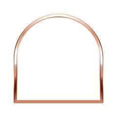 Wall Mural - Arch pink gold frame. Isolated luxury arch shape rose gold border. Copper arch flat frame mockup design element. Vector illustration.