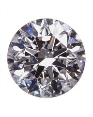 Poster - Radiant Diamond Cut Gemstone on White Background Showcasing Clarity and Brilliance for Jewelry Design and Investment