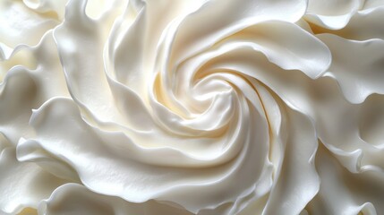 Poster - Creamy swirl of frosting in a captivating close up shot showcasing smooth texture and elegant design ideal for culinary artistry