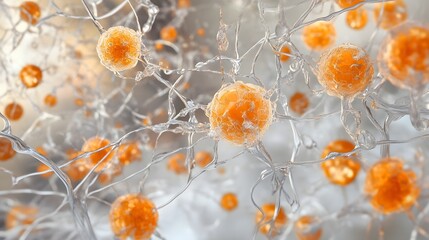 Poster - Stunning microscopic view of intricate cellular structures fluid movements and abstract patterns showcasing the incredible beauty and complexity of biological processes scientific research