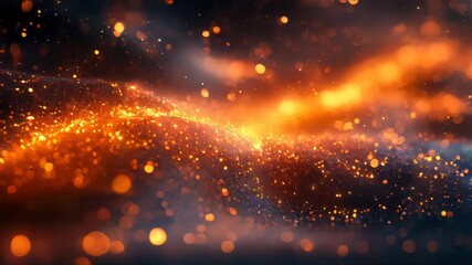 Poster - Abstract visualization of glowing energy particles in a cosmic, futuristic setting
