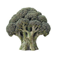 Aufkleber - Isolated Broccoli Crown Against Black Backdrop Offering Visual Appeal