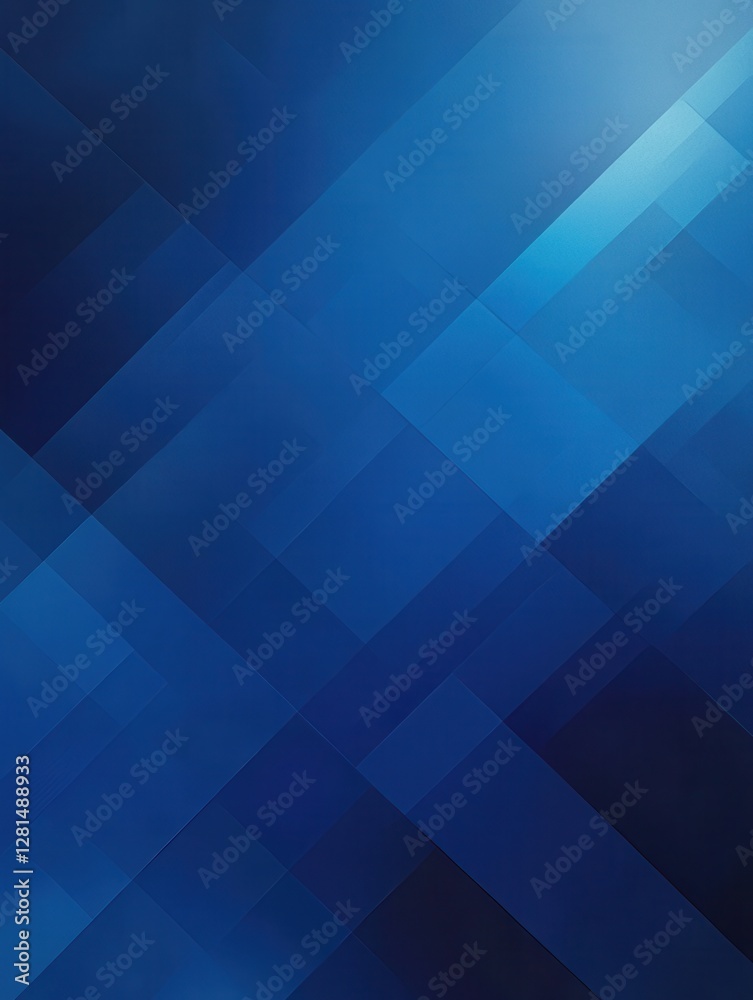 Dynamic geometric composition in shades of blue creating a modern and ...