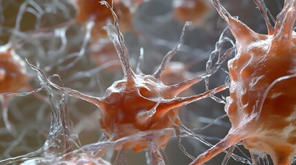 Poster - Vibrant Neural Connections An Intricate Maze of Branching Neurons Forming a Captivating Scientific Masterpiece  This abstract image showcases the complexity and beauty of the human nervous system