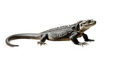 Poster - A reptile basking platform made of natural stone, isolated on a empty plain background