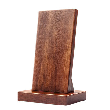 PNG Elegant Wooden Display Stand Against Transparent Background for Showcasing Products, Retail Display, or Minimalist Home Decor.