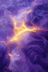 Poster - Abstract Purple and Gold Veined Background with Swirling Patterns and Luminous Highlights Creates a Captivating Visual