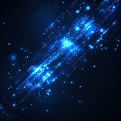 Poster - Dynamic Blue Light Stream Abstract Background with Data Flow and Futuristic Technology Concept