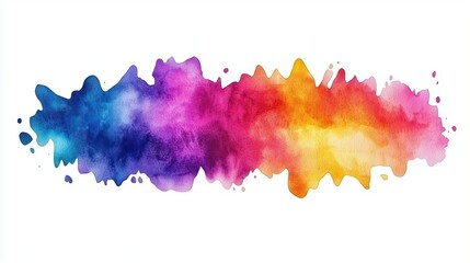 Poster - vibrant watercolor splash of blue purple pink orange and yellow hues fluid color blending
