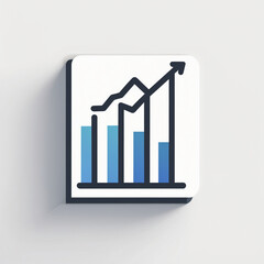 Poster - Business Growth and Analytics – Rising Bar Chart with Upward Trend Arrows – Financial, Market Analysis, Data Visualization, and Success Metrics Icon in Modern 3D Style