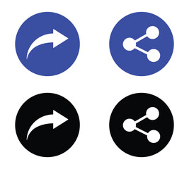 share vector icon set. share arrow symbol. sharing icon. connection symbol. network sharing icon. share icon for social media, mobile app, ui and website. vector illustration on transparent background