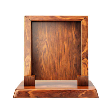 PNG Elegant Wooden Display Stand Against Transparent Background for Showcasing Products, Retail Display, or Minimalist Home Decor.