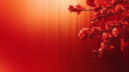 Wall Mural - Beautiful Red Blossoms against Gradient Background