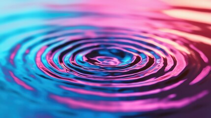 Poster - colorful ripples on a water surface create an abstract, calming ambiance.