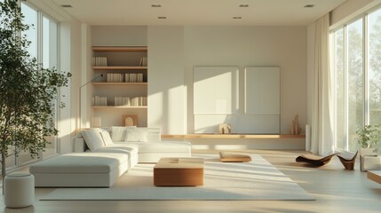 Sticker - Modern Minimalist Living Room Interior Design