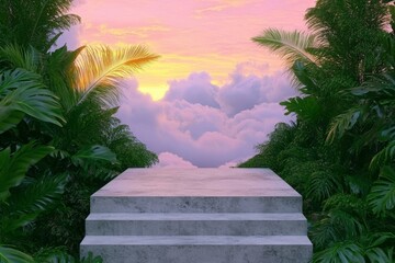 Canvas Print - Tropical Sunset Elevated Platform Display