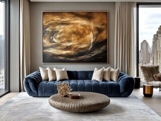 Canvas Print - Modern Luxury Living Room Interior Design