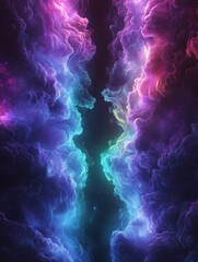 Wall Mural - nebulae rift: glowing cosmic clouds - abstract symbolizing cosmic energy, otherworldly beauty, vibra