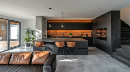 Wall Mural - Modern Minimalist Kitchen Interior Design