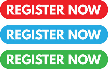 Poster - Register button icon set in different colors for website and app . Vector illustration