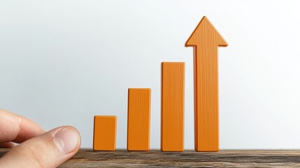 Poster - Orange Bar Chart Representing Economic Growth Trends Over Time