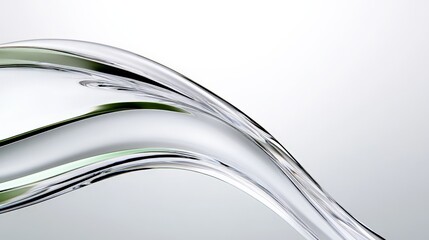 Poster - Elegant Flowing Curve of Transparent Glass with Soft Gradient Background