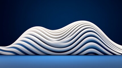 Poster - Abstract White Waves on Blue Background for Creative Design Concepts