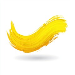 Leinwandbilder - A yellow paint brush stroke, vector illustration on a white background.