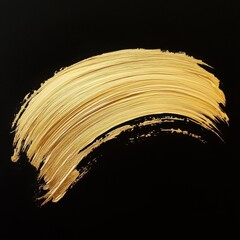 Leinwandbilder - Brushstrokes of gold paint on a black background, close-up.