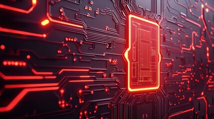 Poster - illuminated quantum circuits in futuristic digital environment