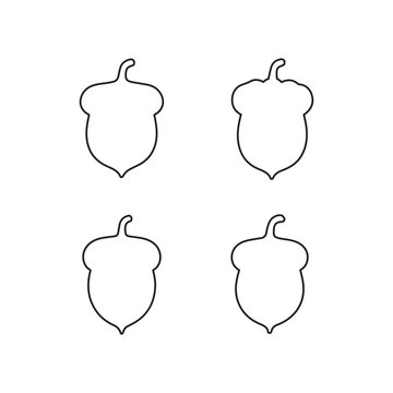 acorn icon simplified oak nut designs graphic illustration, minimalist style, vector art