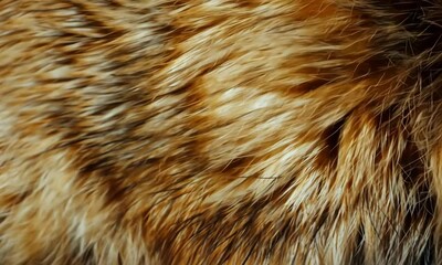 close-up of animal fur with orange-brown tones and black stripes