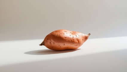 Poster - sweet potato on a light background illuminated by soft natural light