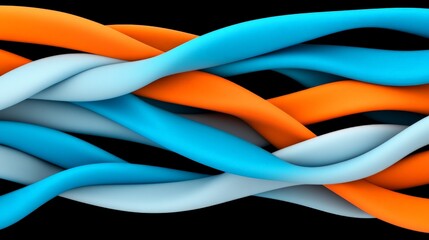 Poster - Colorful Twisting Wires Abstract Background Design for Modern Art