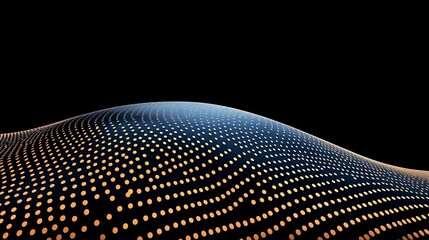 Aufkleber - Abstract digital landscape with dotted texture on dark background