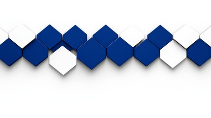 Poster - Colorful Geometric Shapes Arrangement in Blue and White Colors