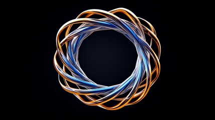 Poster - Abstract Circular Shape Made with Colorful Metallic Wires