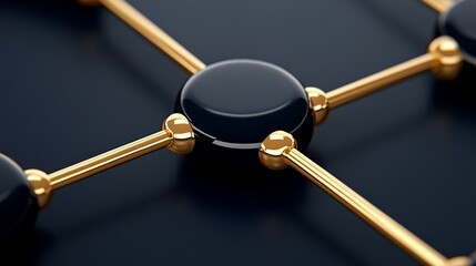Poster - Elegant Black and Gold Geometric Pattern with Metallic Accents