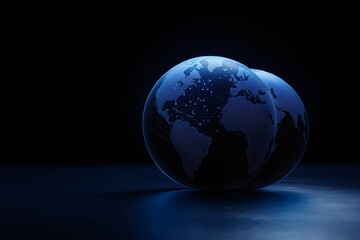 Leinwandbilder - Planet earth rotating, representing global communication network and international business