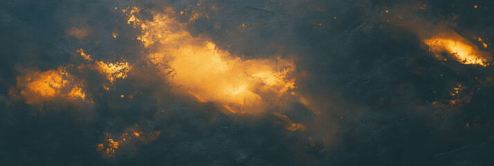 Poster - abstract texture of amber and black with grey wall element for artistic design