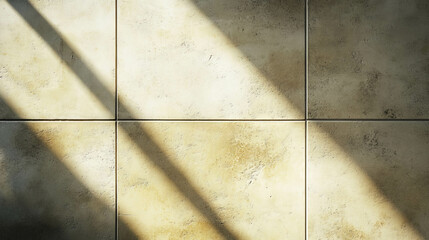 Poster - Sunlit beige concrete tile texture for architectural design and interior background